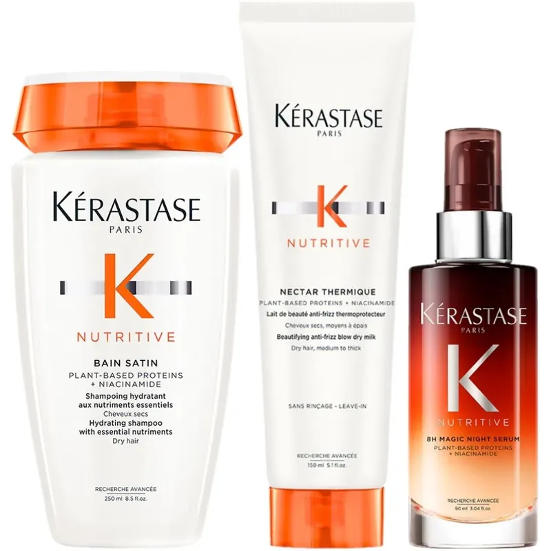 Jetzt Kaufen Kérastase Nutritive Set - Bain Satin 250 ml + Nectar Thermique 150 ml + 8H Magic Night Serum 90 ml