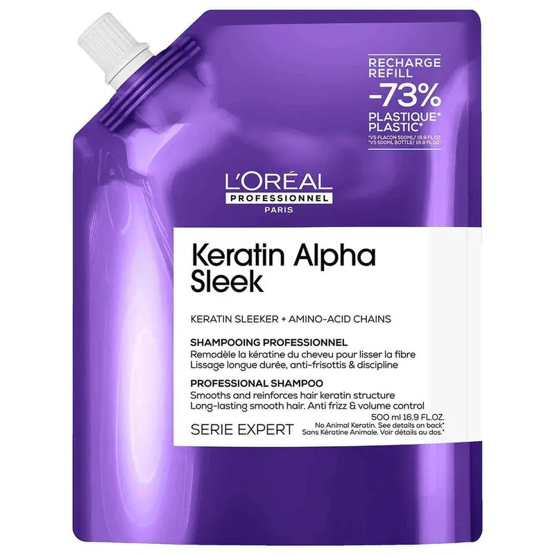 Sonderaktion L'Oréal Professionnel Serie Expert Keratin Alpha Sleek Shampoo Refill 500 ml