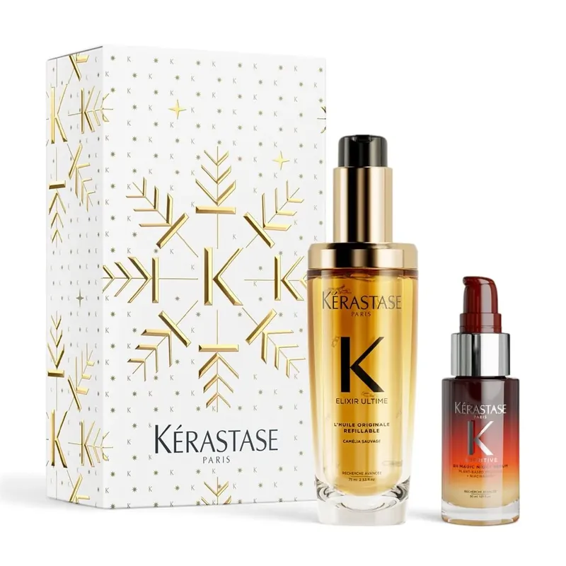 Begrenztes Angebot Kérastase Elixir + Night Serum Duo Holiday Set – Elixir Ultime 75 ml + 8H Magic Night Serum 30 ml
