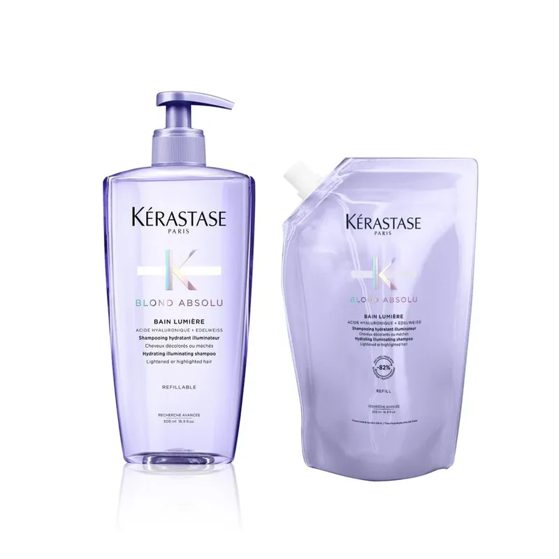 Kérastase Blond Absolu Bain Lumière Refill Bundle - Shampoo 500 ml & Nachfüllpack 500 ml Neu Im Sortiment