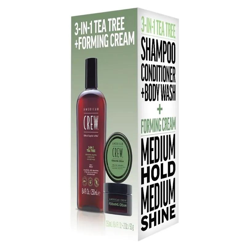 American Crew Geschenkset - 3 in 1 Tea Tree Shampoo 250ml + Forming Cream 50g Direktkauf