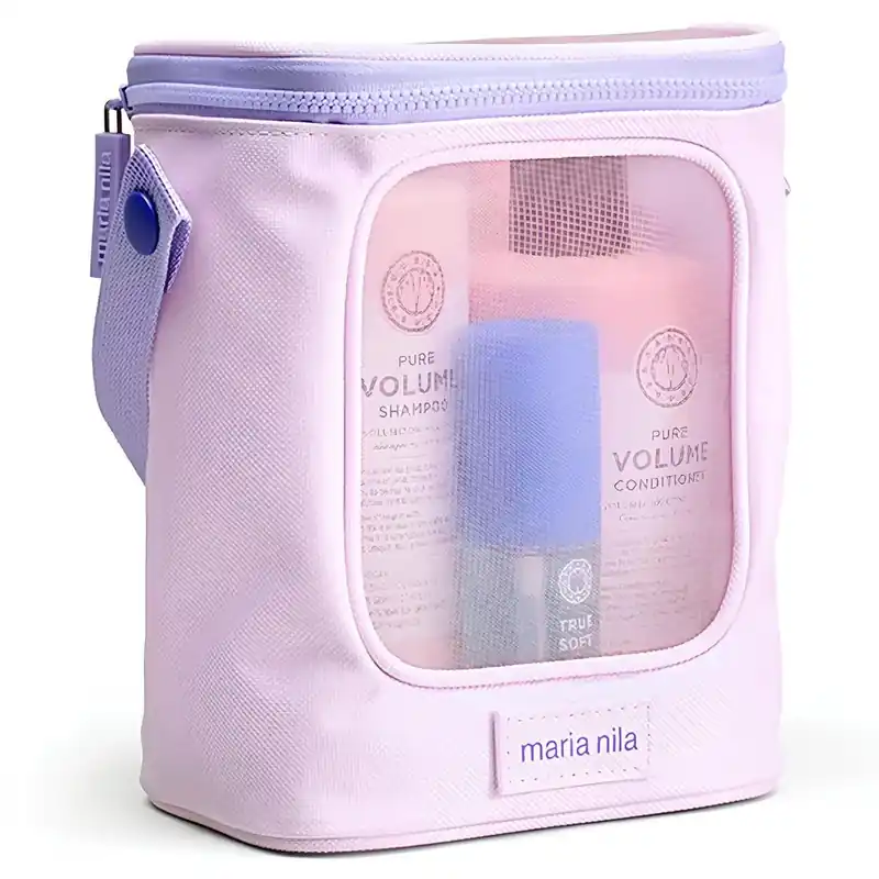 Bestpreis Maria Nila Pure Volume Beauty Bag - Shampoo 350 ml + Conditioner 300 ml + Argan Oil 30 ml + Kosmetiktasche