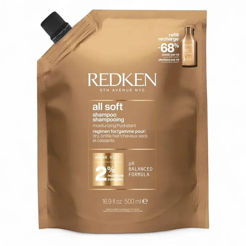 Redken All Soft Shampoo Refill Pouch 500 ml Nur Für Kurze Zeit