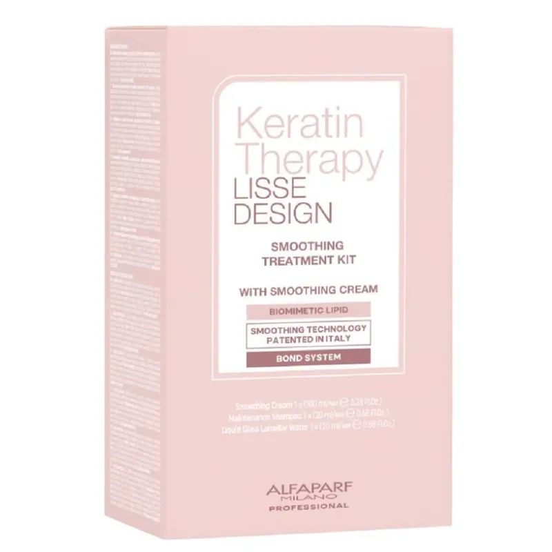 Markenprodukt Alfaparf Milano Keratin Therapy Smoothing Treatment Kit - Smoothing Cream 100ml + Maintenance Shampoo 20ml + Liquid Glass Lamellar Water 20ml