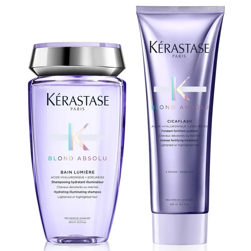 Kérastase Blond Absolu Set - Bain Lumiere Shampoo 250 ml + Cicaflash 250 ml Super-Preis