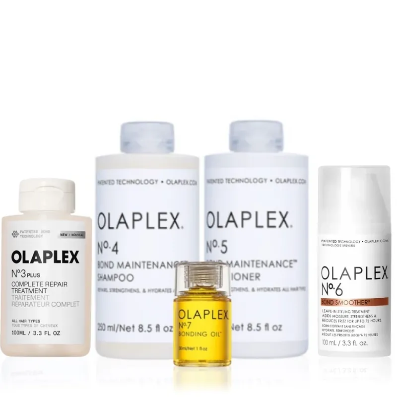 Olaplex Set - No. 3 PLUS Treatment + Shampoo No. 4 + Conditioner No. 5 + Bond Smoother No. 6 + Bonding Oil No.7 Neue Kollektion