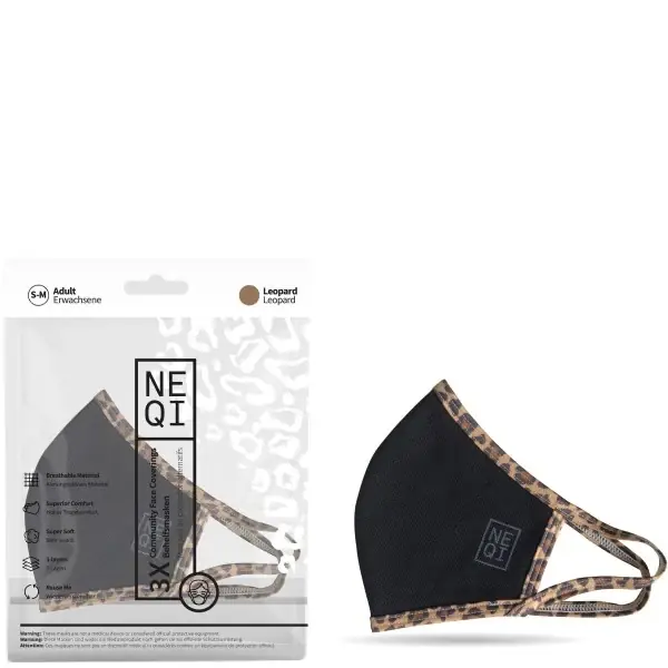Sonderangebot NEQI Mund- und Nasenmaske Black Leo 3.Stk - Größe S-M