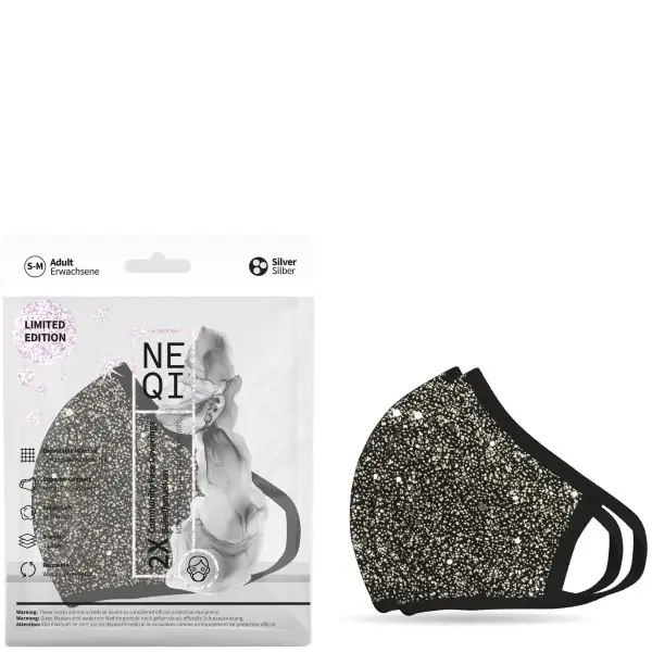 NEQI Mund- und Nasenmaske Xmas Silver 2.Stk - Größe S-M Jetzt Kaufen