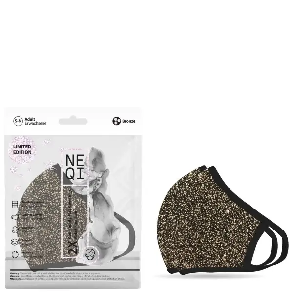 NEQI Mund- und Nasenmaske Xmas Bronze 2.Stk - Größe S-M Beliebt