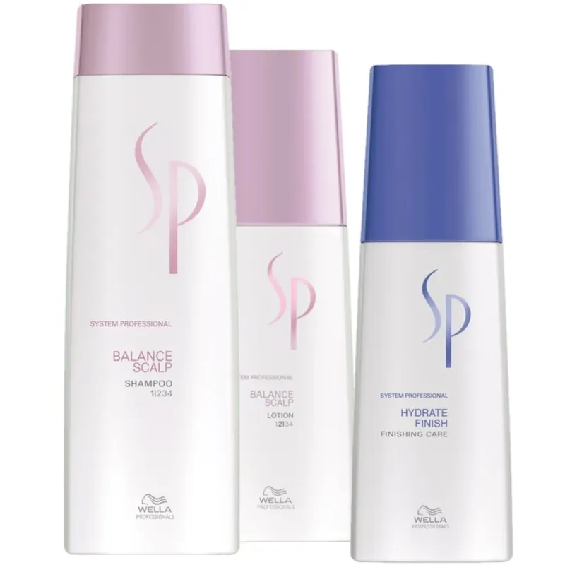 Wella SP Winter Bundle für empfindliche Kopfhaut - Balance Scalp Shampoo 250 ml + Lotion 125 ml + Hydrate Finish 125 ml Abverkauf
