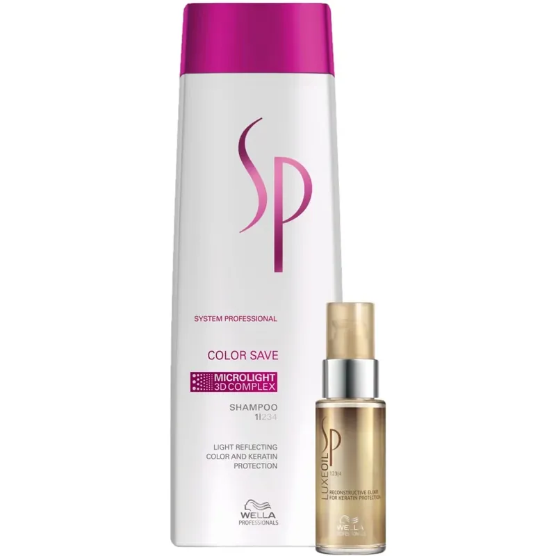 Mega-Angebot Wella SP Winter Bundle für gefärbtes Haar + extra Keratinschtz - Color Save Shampoo 250 ml + Luxe Oil 30 ml