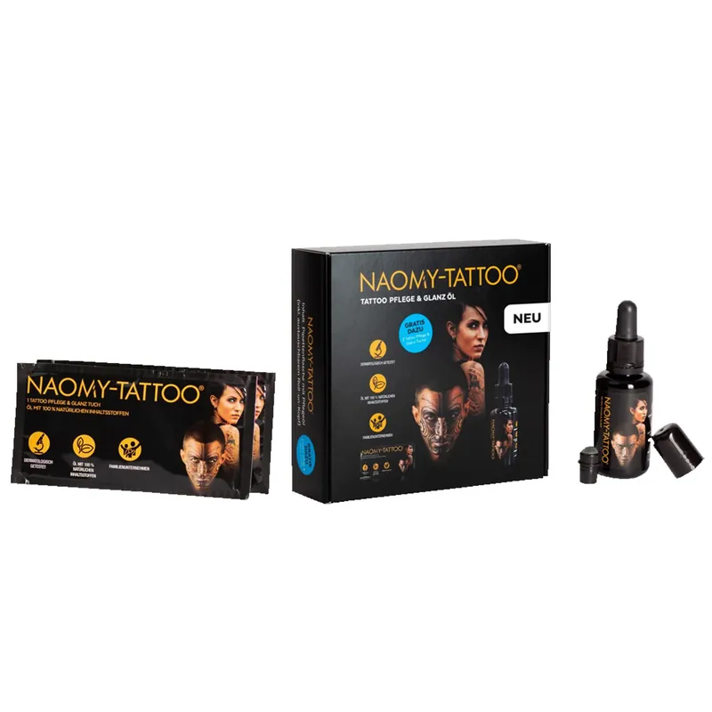 NAOMY-Tattoo® Öl + 2 Glanz- und Pflegetücher Neuheit