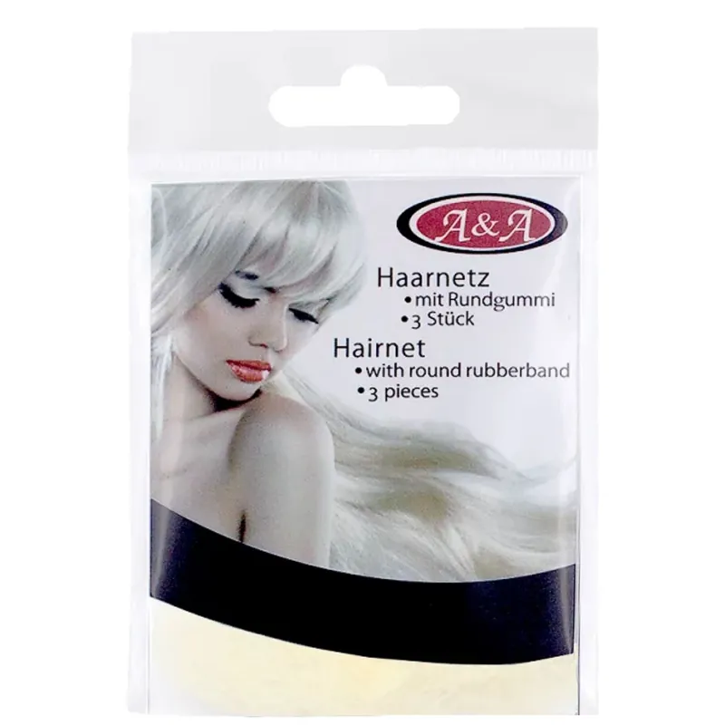 A&A Haarnetz dünn Rundgummi hellblond 3 Stück Begrenztes Angebot
