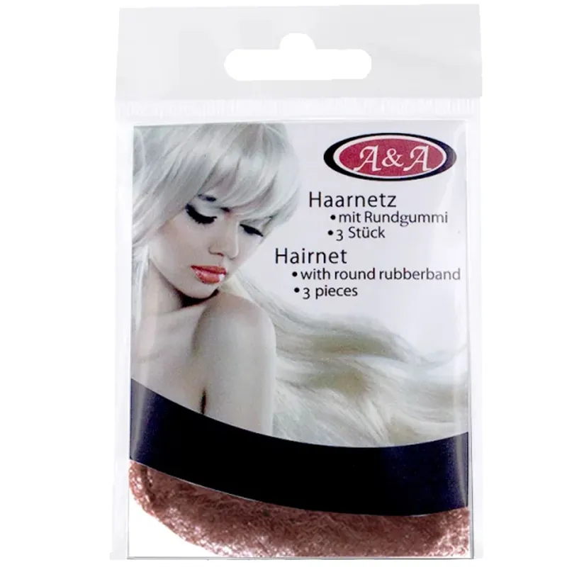 Highlight A&A Haarnetz dünn Rundgummi dunkelbraun 3 Stück