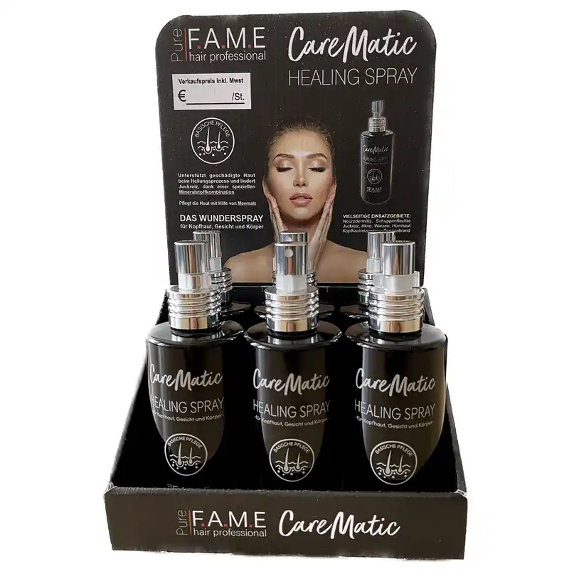 Neu FLAME Thekendisplay CareMatic Healing Spray mit 6x150 ml