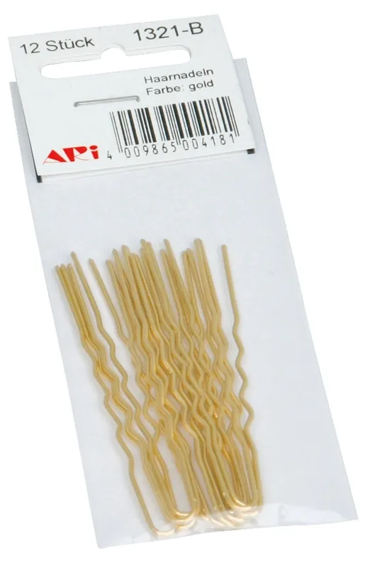 Sichere Zahlung Ari Haarnadeln gold gewellt 65 mm 12 Stück SB (1321/27)