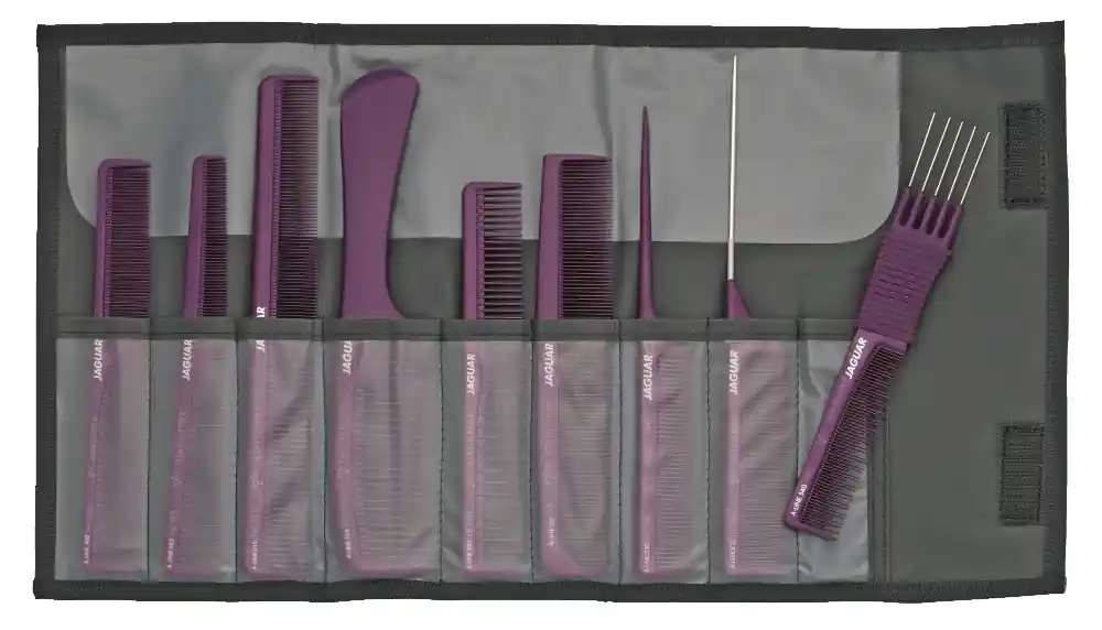 Billig Jaguar A-Line Kammset mit Etui Lila-Metallic