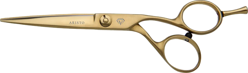 Preiswert Aristo Ergo-Flow Gold Friseurschere Offset und Modellierschere (Crane Design) 5.5 Offset mattgold