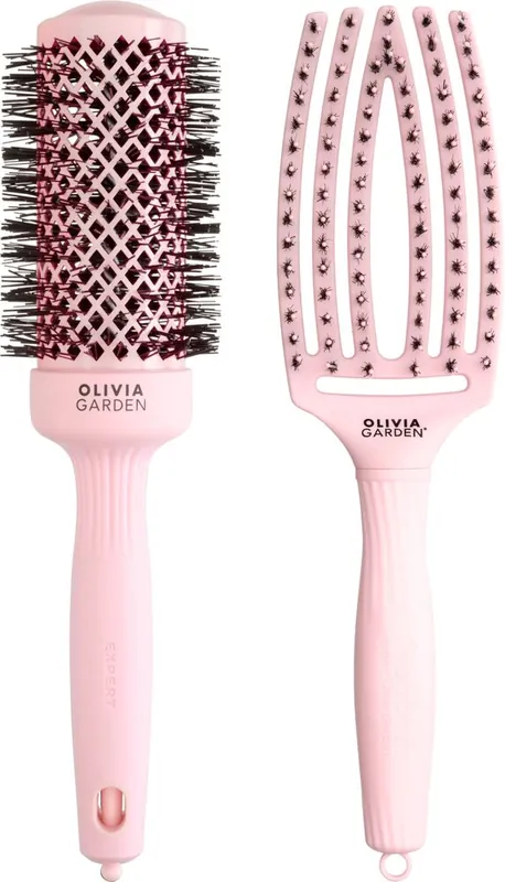 Begrenztes Angebot Olivia Garden Bürstenset pastel pink (Fingerbrush + Rundbürste)