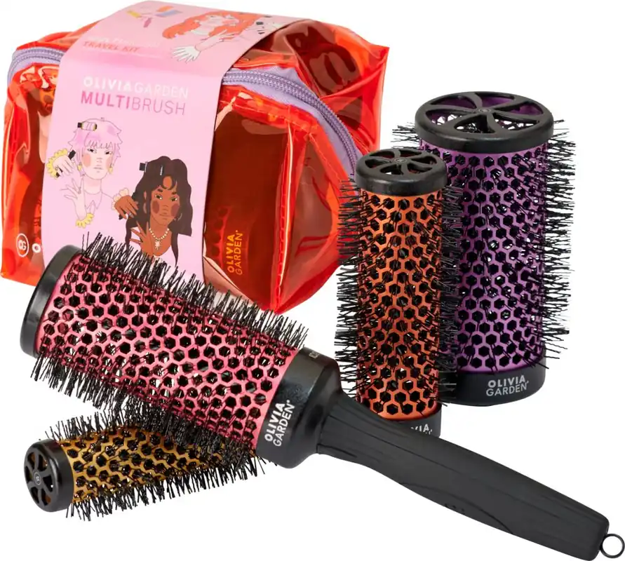 Olivia Garden Multibrush Travel Kit - 4 Bürstenkörper 25/35/45/55mm + Griff Saisonangebot