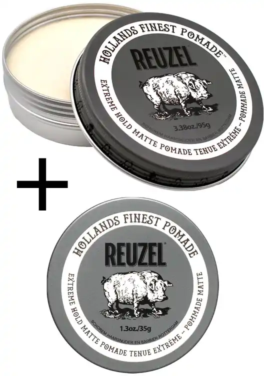 Reuzel Hollands Finest Pomade Road Trip Sets: 95g Pomade + 35g GRATIS Pomade Blue Highlight