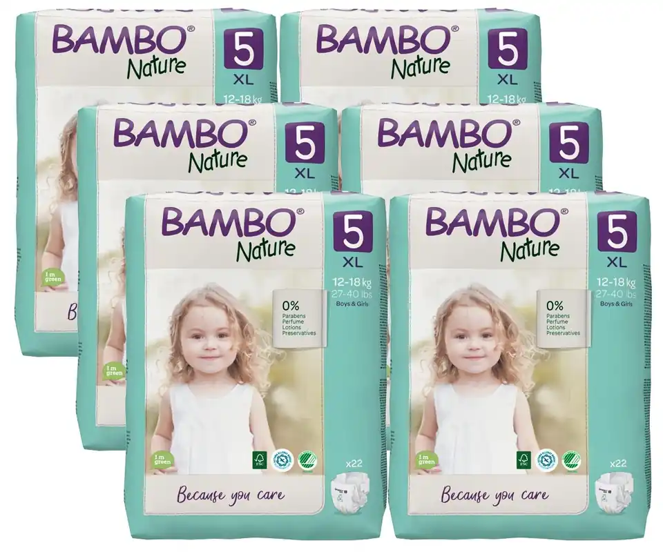 Nur Für Kurze Zeit Bambo NATURE - Babywindeln Gr. 5 JUNIOR [XL] 12-18 Kg - 6x22 (132) Stück
