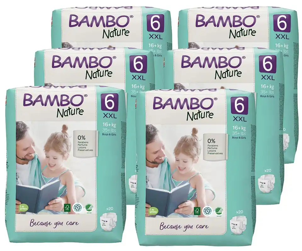 Bambo NATURE - Kinderwindeln Gr. 6 - XXL 16+ Kg - 6x20 (120) Stück Neue Ware