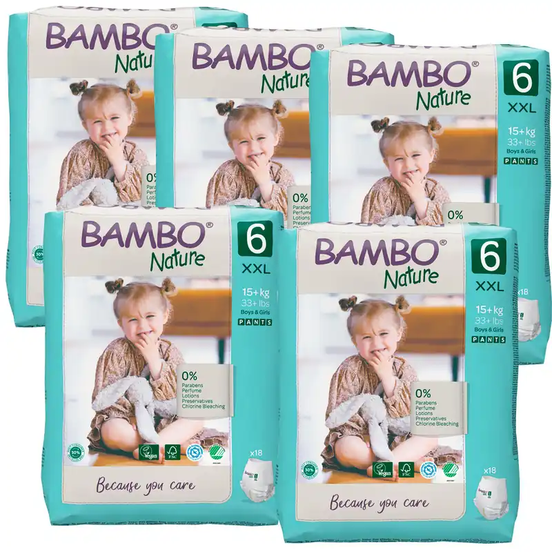 Neue Kollektion Bambo NATURE - Training Pants Gr. 6 JUNIOR EXTRA [XXL] - (5x18 Stück) Jumbopack