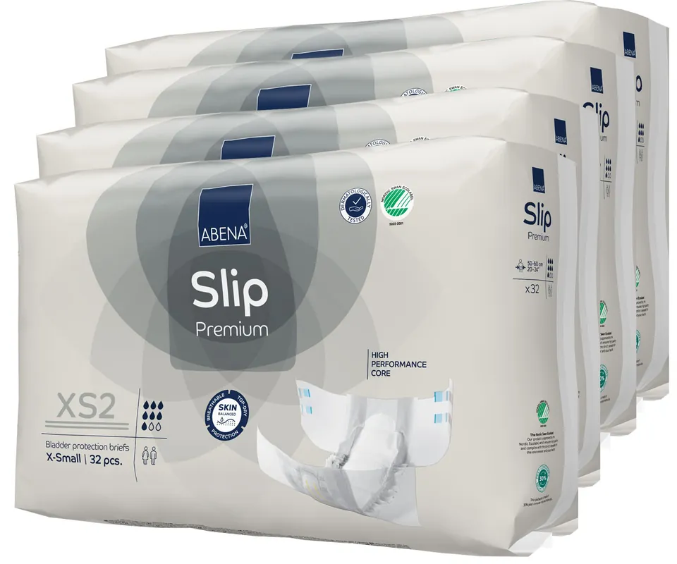 ABENA Slip Premium Gr. XS2 - Inkontinenzwindeln (4x32 Stück) Begrenztes Angebot