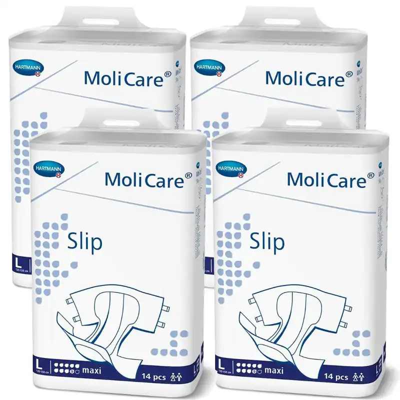 HARTMANN MoliCare® Slip MAXI 9 Tropfen - LARGE (L) Windel mit Außenfolie - 4x14 Stück Garantierte Lieferung