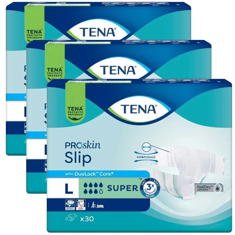 Highlight TENA Slip SUPER - Inkontinenzwindeln - LARGE (3x30) 84 Stück