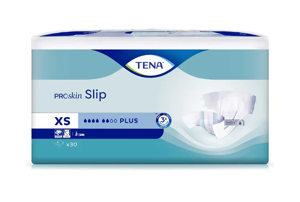Geprüft TENA Slip PLUS - Inkontinenzwindeln - EXTRA SMALL 30 Stück Packung