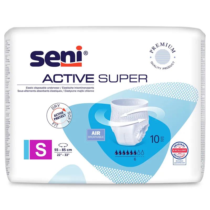 Markenware SENI Active SUPER - Inkontinenz-Pants SMALL | 10 Stück Packung