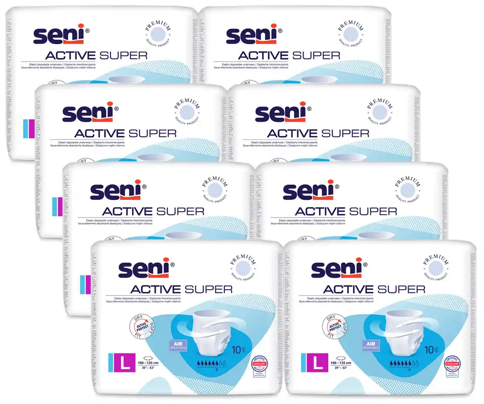 SENI Active SUPER - Inkontinenz-Pants LARGE | 8x10 (80) Stück Jetzt Bestellen