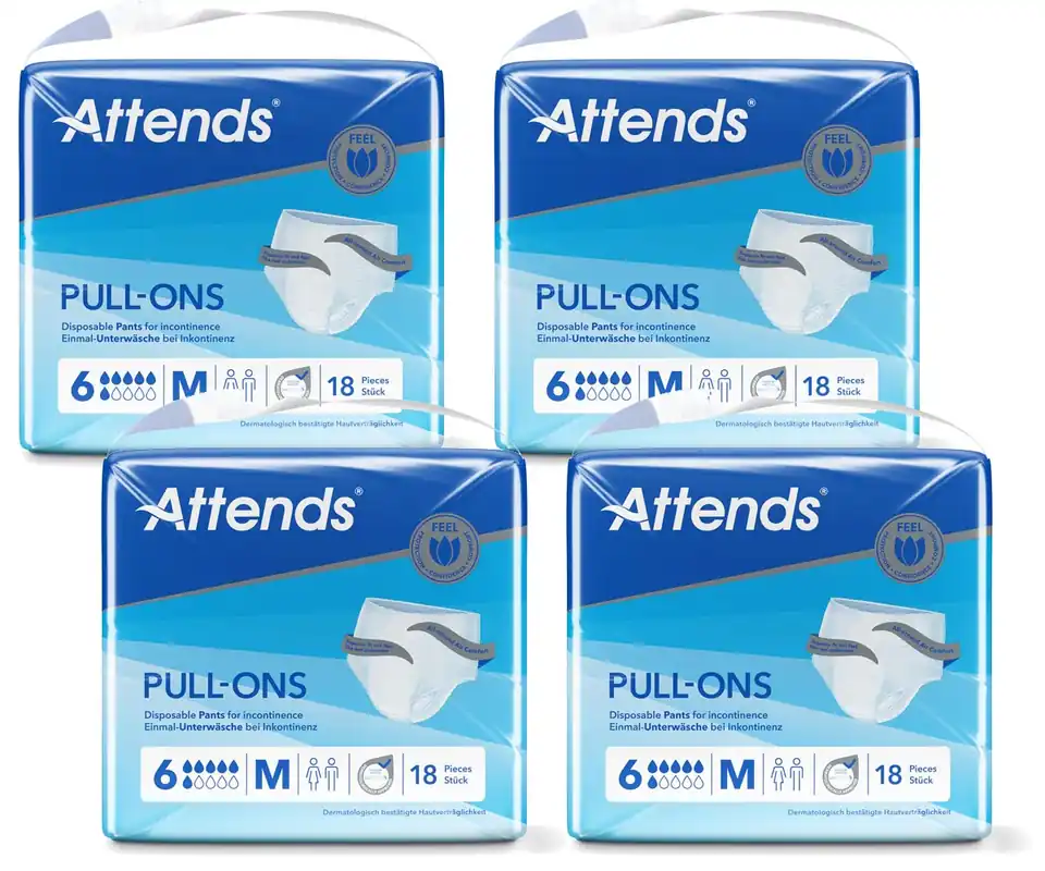 ATTENDS Pull-Ons 6 (Plus) - Inkontinenzpants - Medium - 4x18 Stück Preiswert