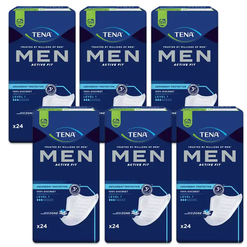 TENA Men Active Fit Level 1 - Herreneinlagen - (6x24 Stück) Sichere Zahlung