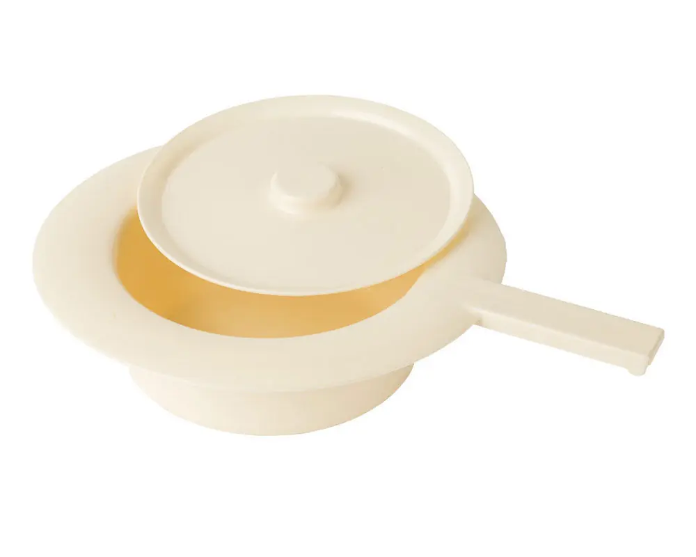 Stechbecken (Bettpfanne) Kunststoff 31cm farbe creme mit Deckel Sale