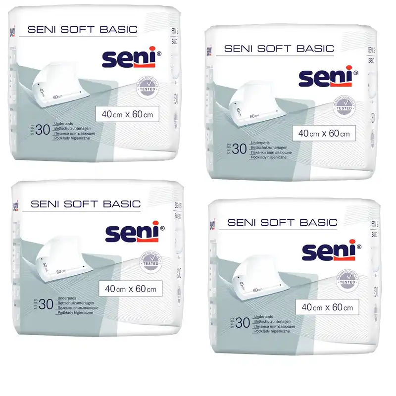 Billig SENI Soft BASIC - Bettunterlagen 40 x 60 cm Flocken (4x30) 120 Stück