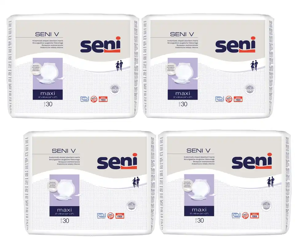San Seni V MAXI - anatomische VLIES Vorlagen - 120 (4x30) Stück Beliebt