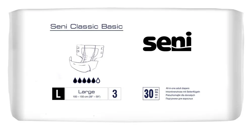 SENI CLASSIC BASIC - Windelhosen - Gr. 3 Large 30 Stück Einzelpack Finale Aktion