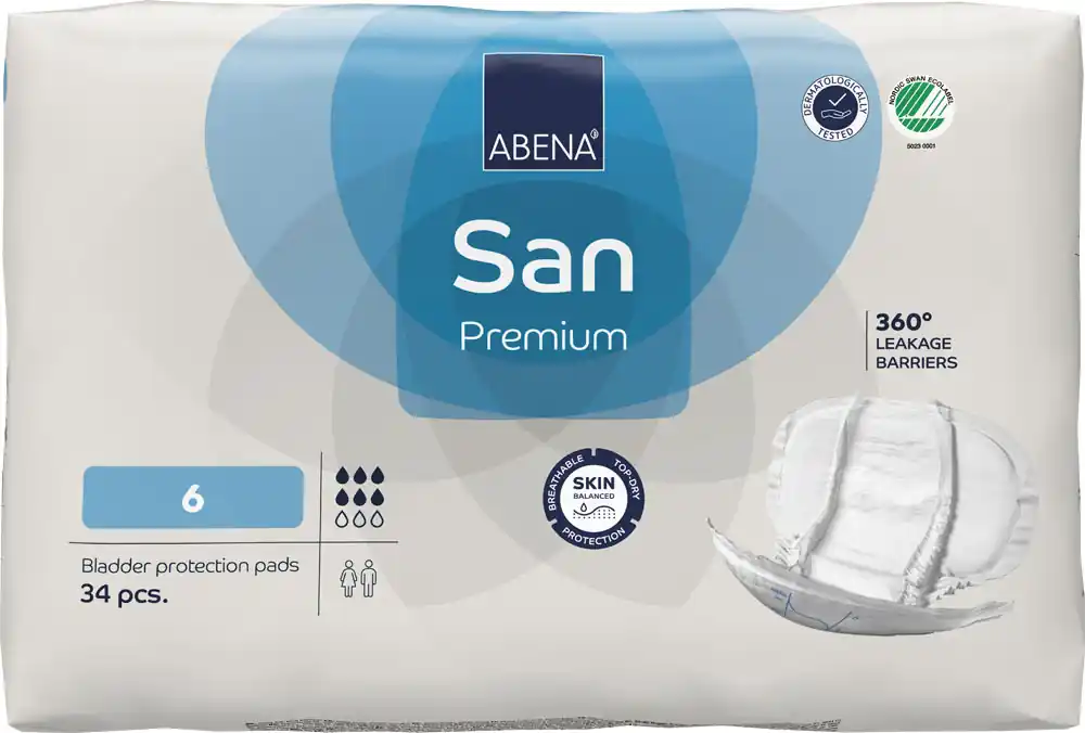 Finale Aktion ABENA San PREMIUM 6 - Inkontinenz Vorlagen - 1.600ml (34 St. Packung)