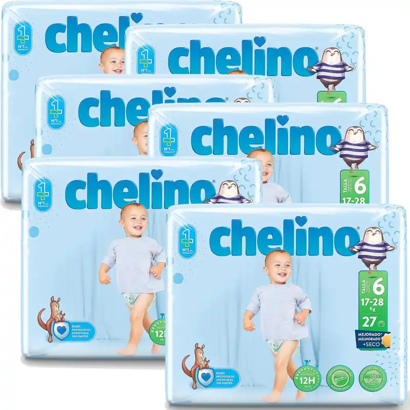 Chelino Design- Windeln (T6) EXTRA LARGE 17-28kg (6x27) Stück Vorteilspack Must-Have