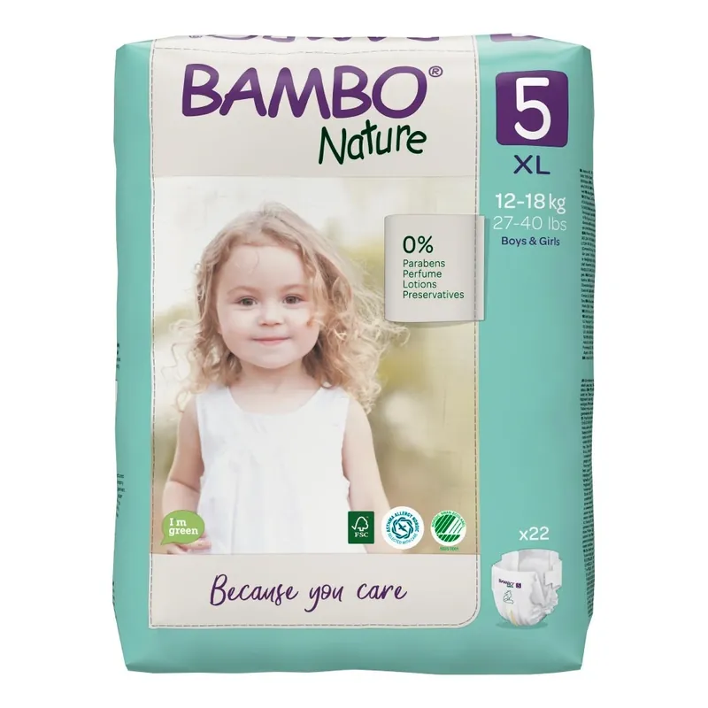 Nur Heute Bambo NATURE - Babywindeln Gr. 5 JUNIOR [XL] 12-18 Kg - 22 Stück Einzelpack
