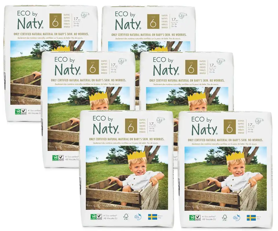 Finale Aktion Eco by NATY - Ökowindeln Größe 6 Extra Large 16+ Kg, 6x17 St. Jumbopack