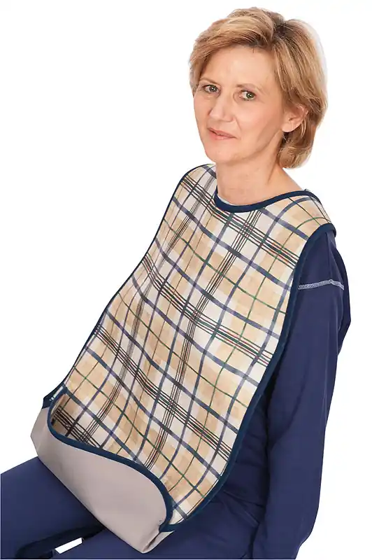 Suprima Polyester-Ess Schürze für Senioren, mit Schlitz-/ Schlaufenverschluss und Auffang - 5581 Schneller Versand