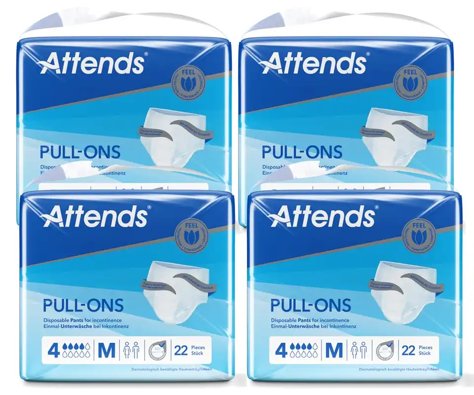 ATTENDS Pull-Ons 4 - Inkontinenzpants - (M) Medium - 4x22 Stück Markenware
