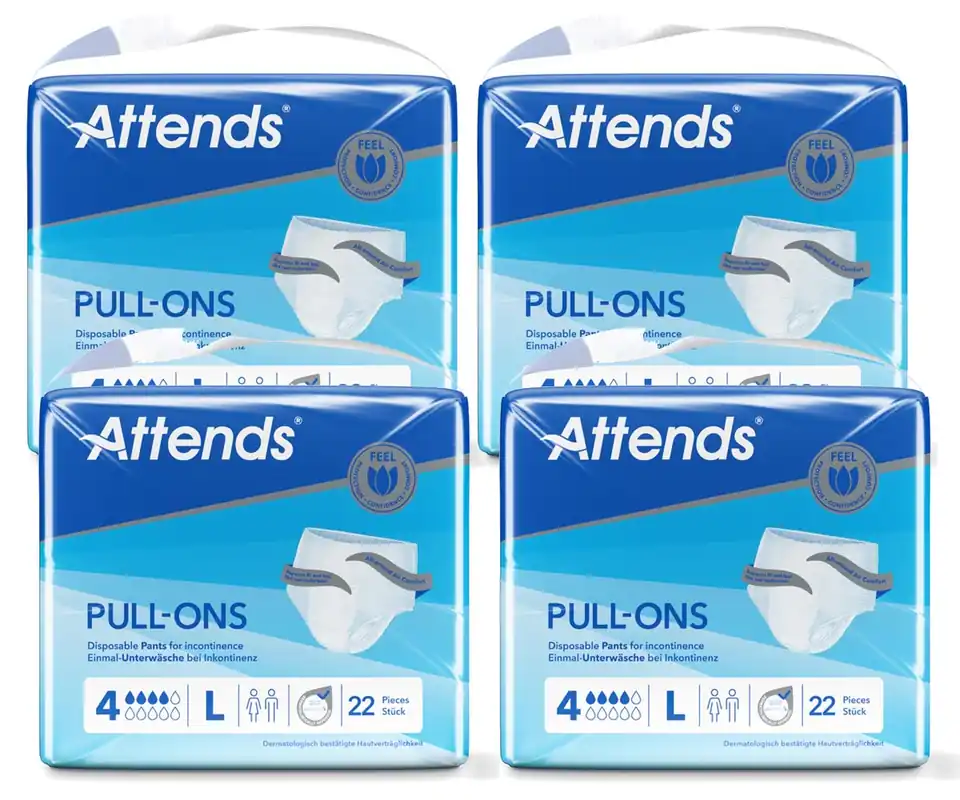 Zertifiziert ATTENDS Pull-Ons 4 - Inkontinenzpants - (L) Large - 4x22 Stück