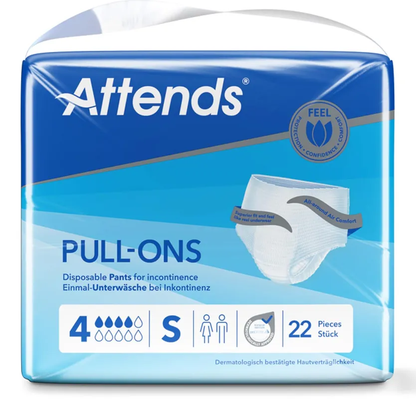 ATTENDS Pull-Ons 4 - Inkontinenzpants - (S) Small - 22 St. Einzelpack Geprüft