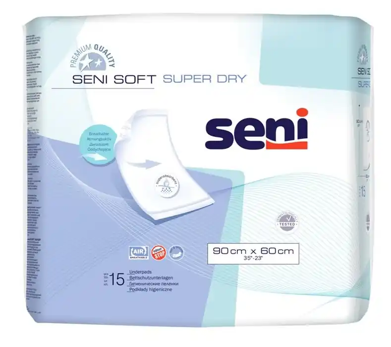 Online Kaufen SENI Soft SUPER DRY - Krankenunterlagen - 90 x 60cm - (15 Stück Packung)