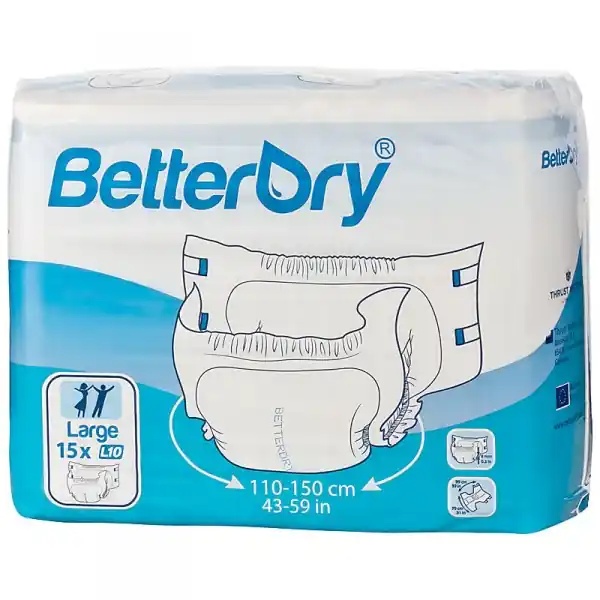 BetterDry Erwachsenen- Windeln mit Folie - Gr. Large (L10) Neue Ware